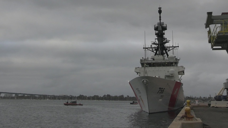 Coast Guard Cutter Kimball crew offloads drugs in San Diego