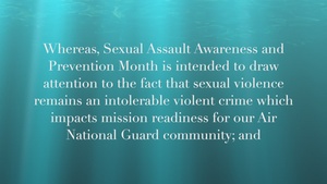 102 IW Proclaims Sexual Assault Awareness Month