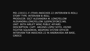 USAF Capt. Argenis Lopez Soto Interview - INIOCHOS 22