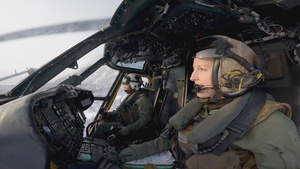 Cockpit footage of U.S. Marine Corps CH-53E Super Stallion pilots during Cold Response '22 in Norway