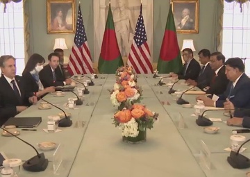 Secretary of State Antony J. Blinken meets with Bangladeshi Foreign Minister Abdul Momen at the Department of State