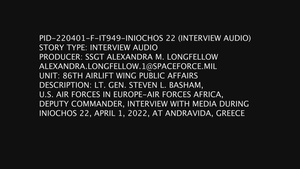 Lt. Gen. Steven L. Basham interviews with Greek media