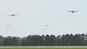 908th AW's Final C-130 Hercules flight, 4-Ship Formation Flight farewell