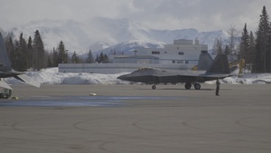 F-22s take off from Ted Stevens during PF 22-4