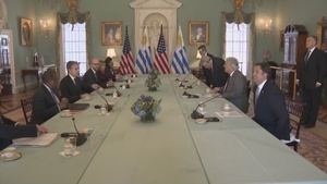 Secretary of State Antony J. Blinken meets with Uruguayan Foreign Minister Francisco Bustillo at The Department of State