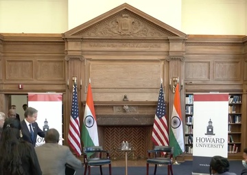 Secretary Blinken and Indian External Affairs Minister Jaishankar at Howard University