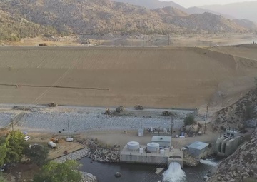 Isabella Dam Main and Auxiliary Dams, Service Spillway (B-roll)