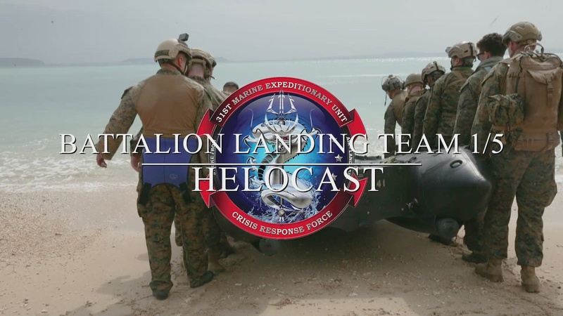 BLT 1/5 conduct a helocast in Okinawa