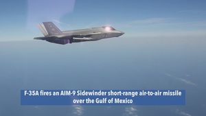 F-35A fires AIM-9 Gulf of Mexico