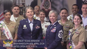 THE GREAT TEXAS AIRSHOW: U.S. Air Force Brig. Gen. Caroline M. Miller, Chief Master Sgt. Casy D. Boomershine and the JBSA Military Ambassadors