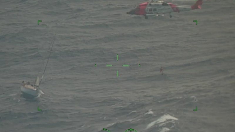 Coast Guard hoists two hoists two mariners approximately 86 miles southeast of Cape Fear, North Carolina