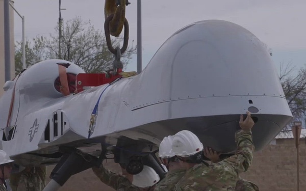 49th AMXS Airmen install historic YMQ-9 Reaper display