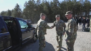 Maj. Gen. Sims and Command Sgt. Maj. Mullinax visits Camp Herkus, Lithuania