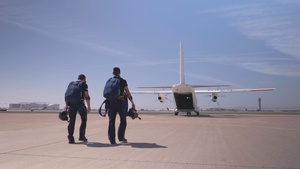 Coast Guard transports Navy parachute team for San Francisco Giants opening day game