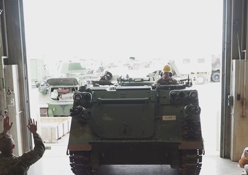 B-ROLL: Indiana National Guard soldiers prepare M113s for Ukrainian defense
