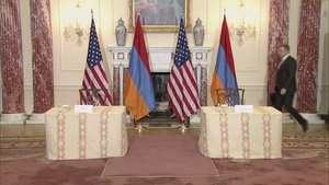 Secretary of State Antony J. Blinken and Armenian Foreign Minister Ararat Mirzoyan sign a Memorandum of Understanding Concerning Strategic Civil Nuclear Cooperation, at the Department of State