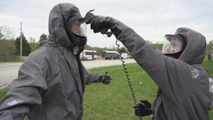 307th Chemical Company reconnaissance team surveys site during Guardian Response 22