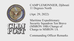 MSRON Change of Charge at Camp Lemonnier