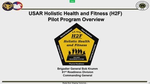 Brig. Gen. Robert Krumm, Deputy Commanding General- Operations 81st Readiness Division, discuses how the Army Reserve is implementing H2F into the force