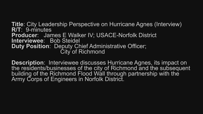 City Leadership Perspective on Hurricane Agnes (Interview)