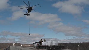 North Dakota National Guard Aviators Drop 1 Ton Sandbags