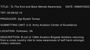 128th Aviation Brigade Soldiers ride cross country to raise mental health awareness!