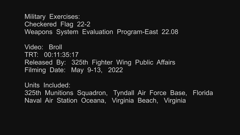 Weapons System Evaluation Program-East 22.08, 325th Munitions Squadron, U.S. Navy