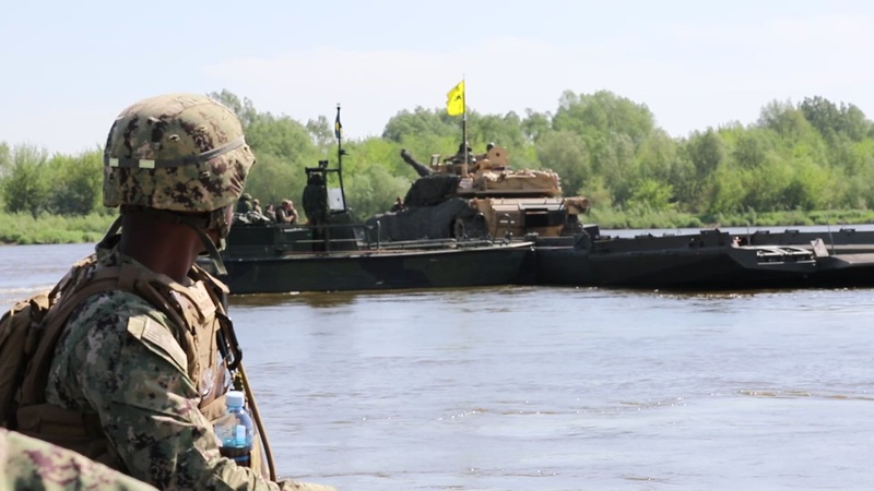 U.S. Soldiers and NATO allies conduct Wet Gap Crossing Exercise