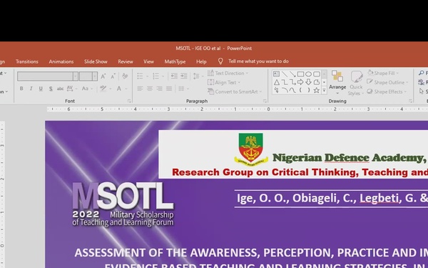 Assessment of the Awareness, Perception, Practice, and Impact of Evidence-based Teaching Strategies at the Nigerian Defense Academy