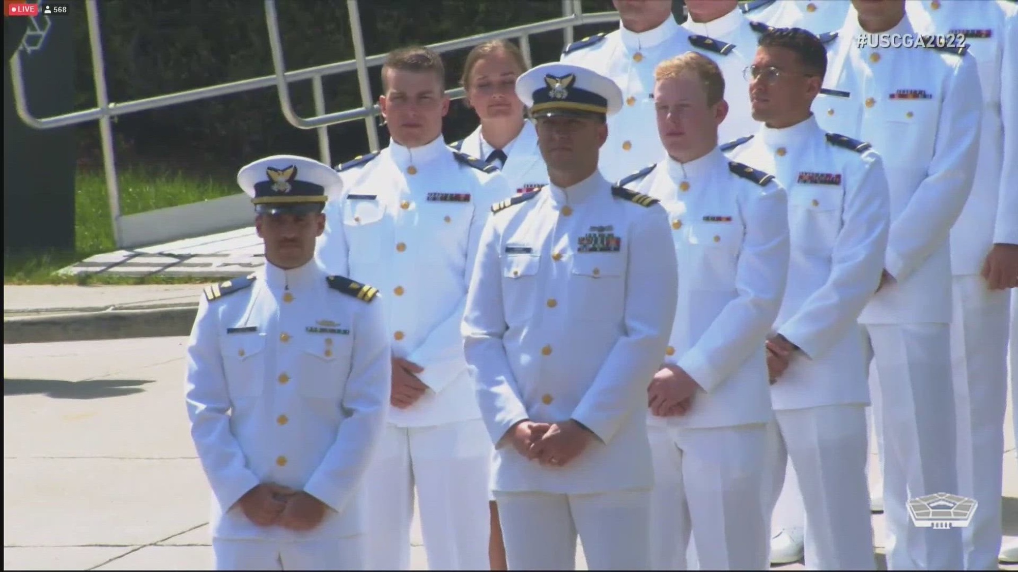 Vice President Kamala Harris delivers the keynote address at the U.S. Coast Guard Academy's 141st Commencement.