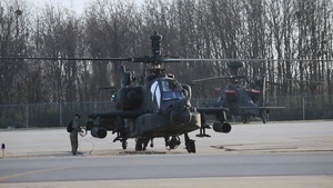 AH-64E v6 Apache helicopter take off B-roll