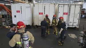 USS Makin Island Conducts Chapter 12 Fire Drill
