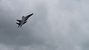 F-15 Eagles fly over Air Dominance Center during Sentry Savannah 22-1