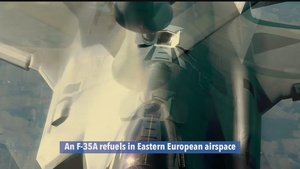 F-35A refuels over Eastern European airspace