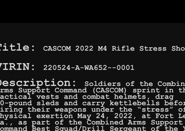 CASCOM 2022 Best Squad/Drill Sergeant M4 Rifle  Stress Shoot (B-Roll)