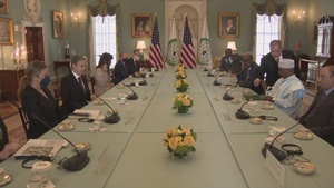 Secretary of State Antony J. Blinken meets with Organization of Islamic Cooperation Secretary General Hissein Brahim Taha at the Department of State.