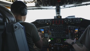 Alabama Air National Guard 117th Air Refueling Wing Conducts Mid-Air Refueling Training With Romanian F-16 Fighters