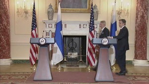 Secretary of State Antony J. Blinken holds a joint press availability with Finnish Foreign Minister Pekka Haavisto
