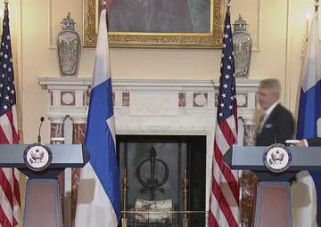 Secretary of State Antony J. Blinken holds a joint press availability with Finnish Foreign Minister Pekka Haavisto