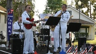 The Navy Band Southwest preforms outside of the Banning Museum