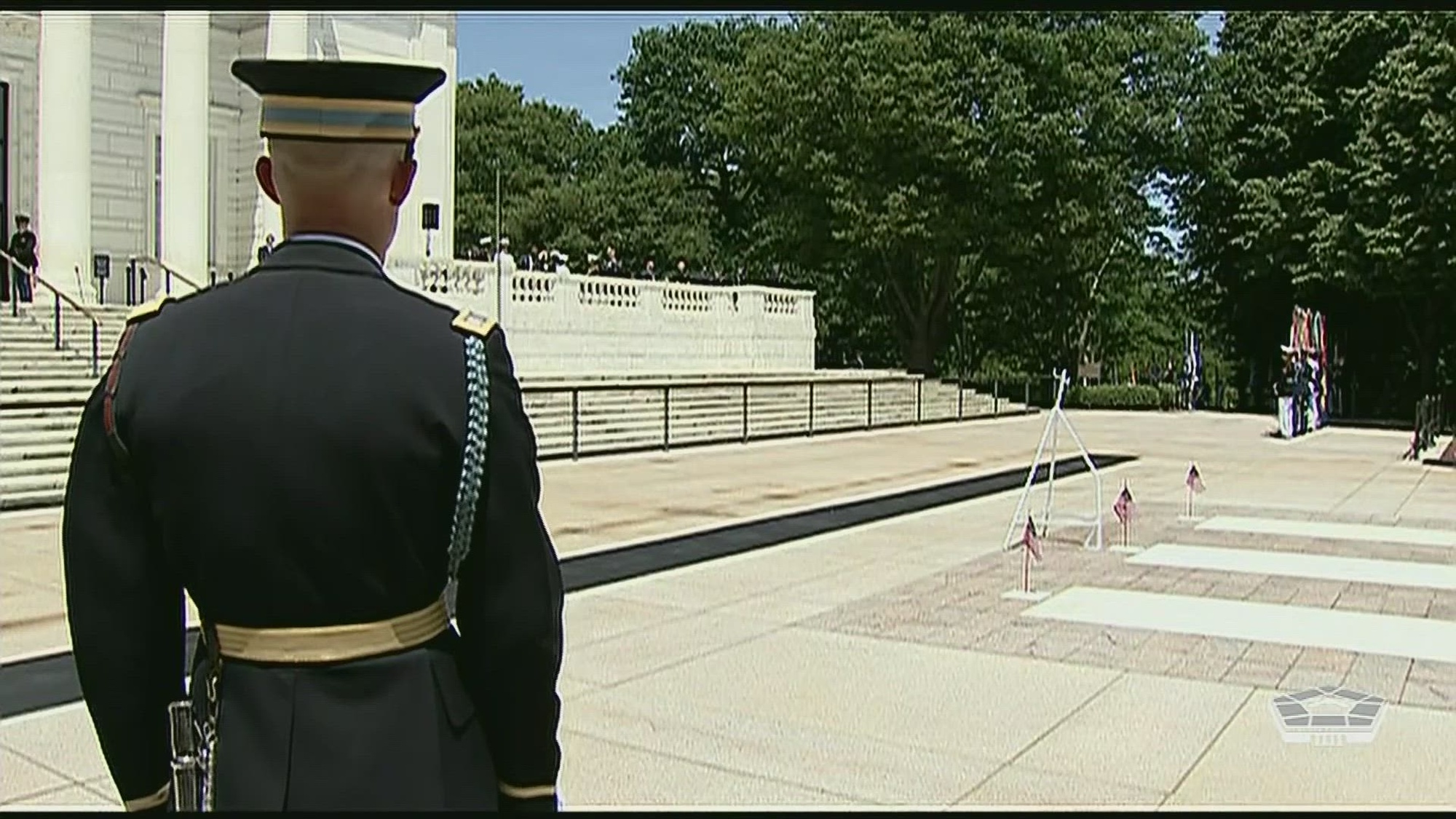 President Joe Biden, Secretary of Defense Lloyd J. Austin III, and Army Gen. Mark A. Milley, chairman, Joint Chiefs of Staff, participate in Memorial Day events at Arlington National Cemetery.  