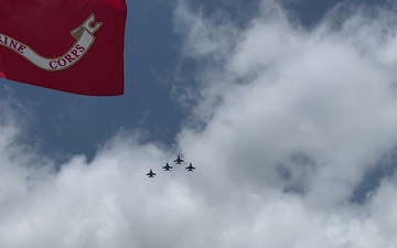 F-16s fly over DFW Nat'l Cemetery's Memorial Day ceremony