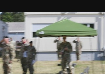 Sgt. James Fox plays US National Anthem at Change of Responsibility