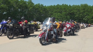 b-roll Buffalo Soldier Motorcycle Club visits Fort Leavenworth