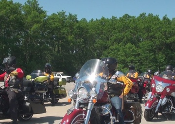 b-roll Buffalo Soldier Motorcycle Club visits Fort Leavenworth