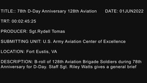 128th Aviation Brigade Soldiers Observe 78th Anniversary of D-Day!