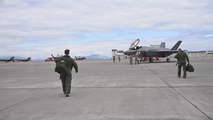 356th EFS F-35s take off from MCAS Iwakuni for ACE training