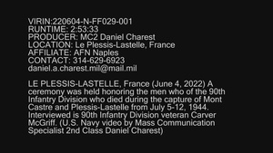 B Roll - D Day 78 - 90th Infantry Division Memorial