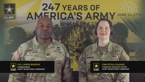 247th Army Birthday Video from Joint Munitions Command