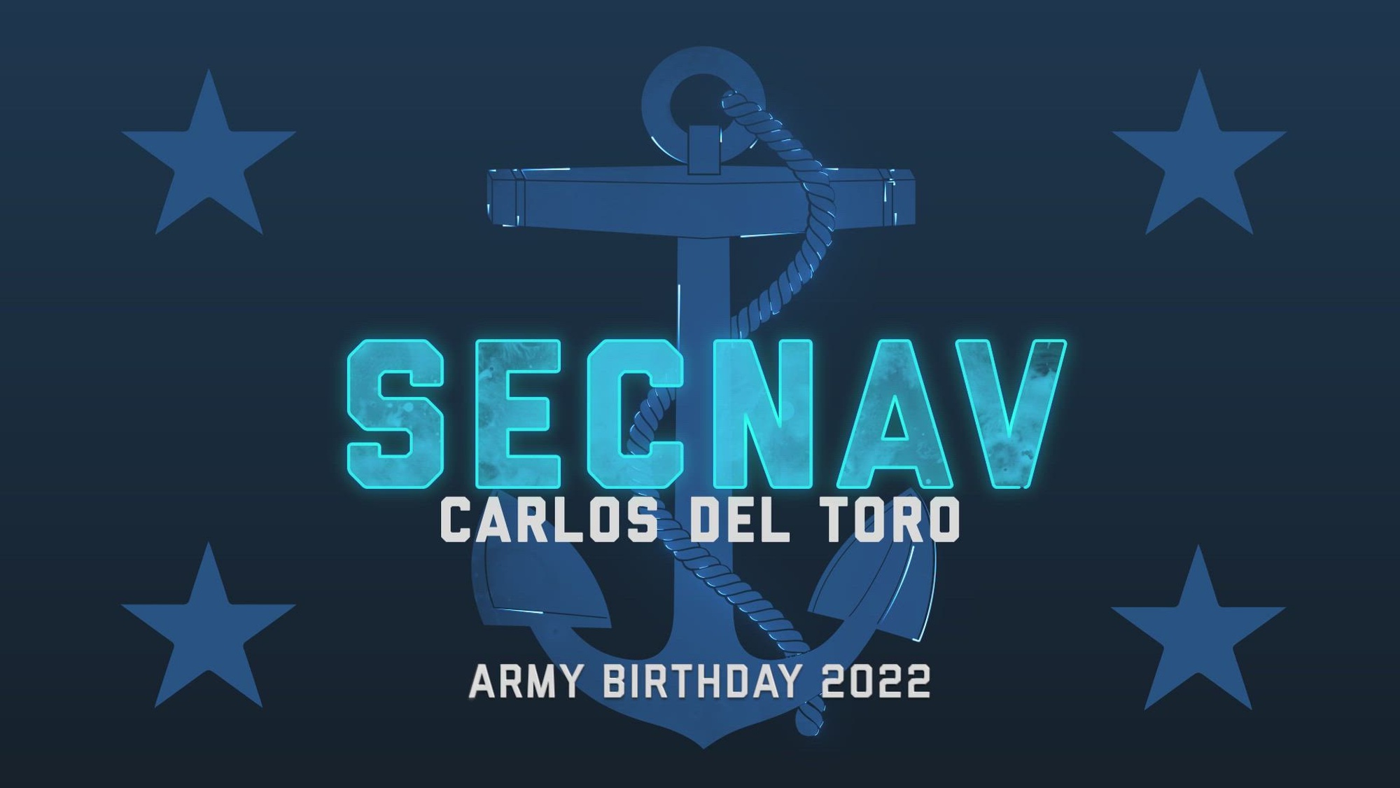 WASHINGTON (June 3, 2022) — Secretary of the Navy Carlos Del Toro delivers a message for the 2022 Army Birthday. (U.S. Navy video by Mass Communication Specialist 2nd Class T. Logan Keown/Released)